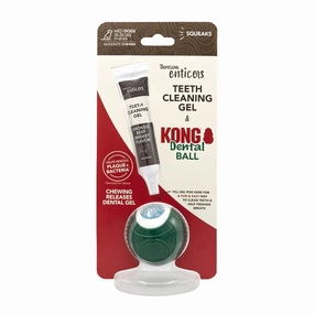 TropiClean Enticers X KONG Dental Ball Kit for Medium Dogs - Smoked Beef Brisket Flavor 29.6ml