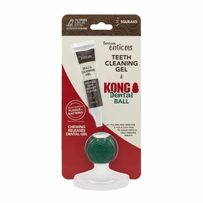 TropiClean Enticers X KONG Dental Ball Kit for Small Dogs - Smoked Beef Brisket Flavor 29.6ml