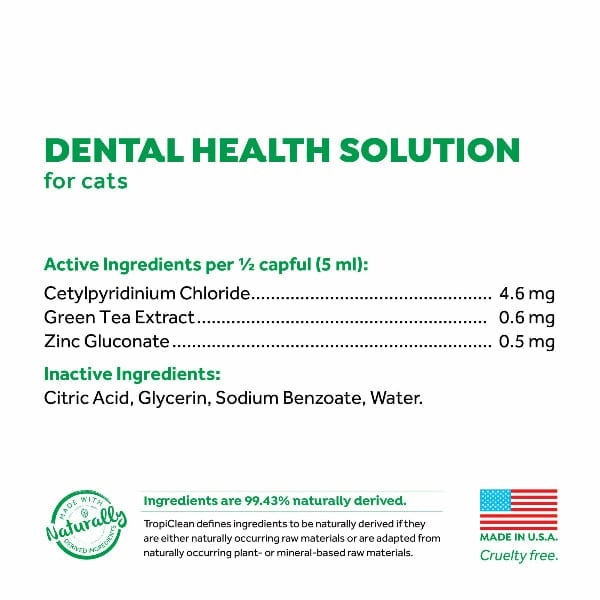 Tropiclean Fresh Breath Dental Health Solution for Cats