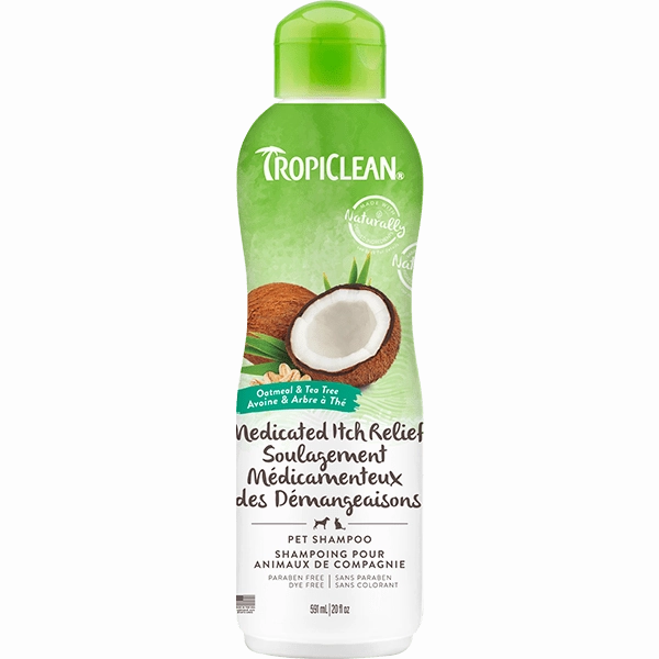 Tropiclean Medicated Itch Relief Oatmeal & Tea Tree Pet Shampoo