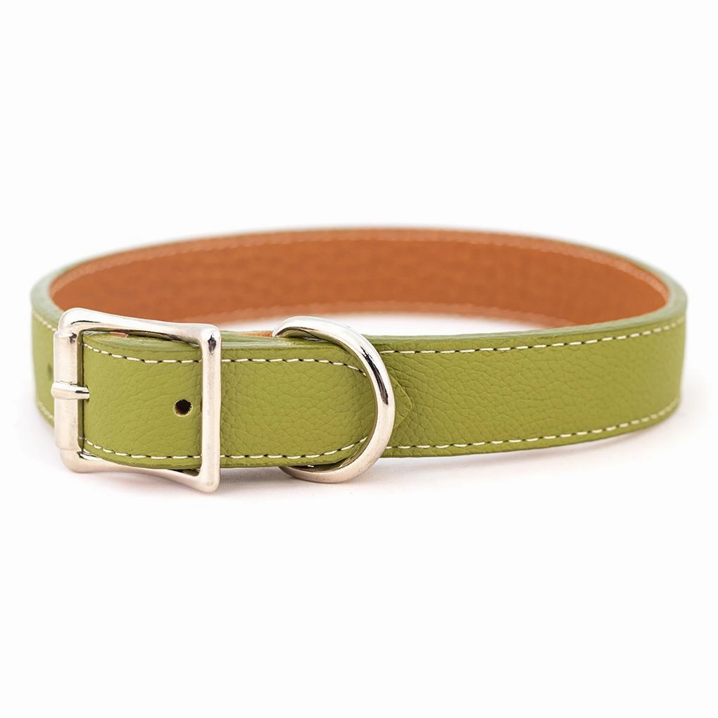 Tuscan Leather Dog Collar Green