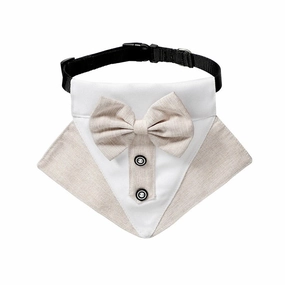 Tuxedo Dog Bandana - Oatmeal