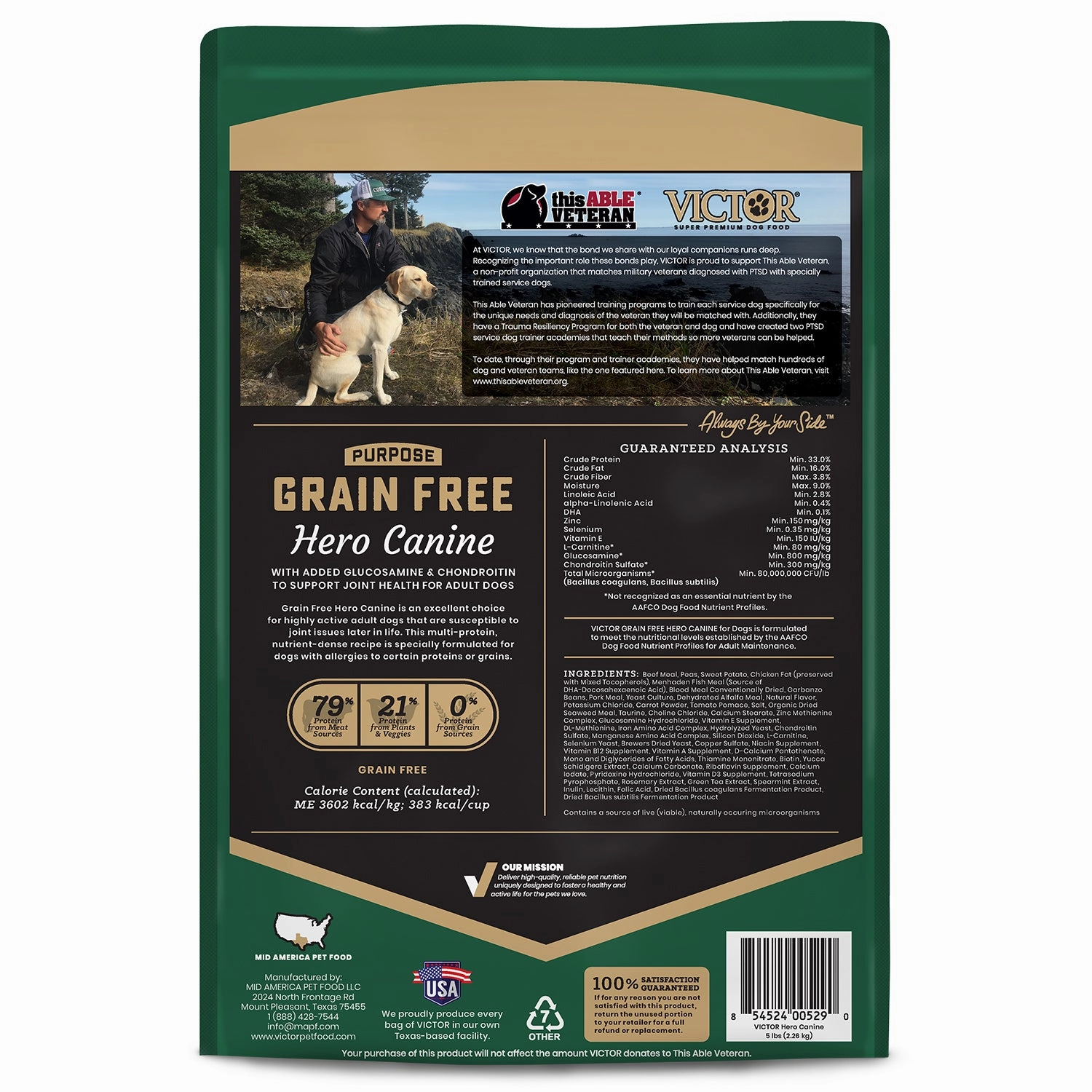 Victor Grain Free Hero Dry Dog Food, 5lb