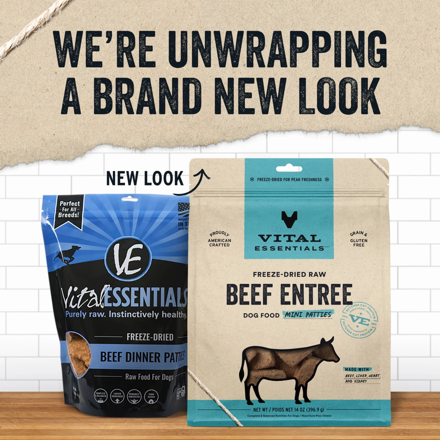 Vital Essentials Beef Entree Mini Patties Freeze-Dried Raw Dog Food