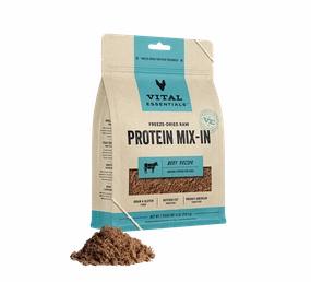 Vital Essentials Beef Recipe Freeze-Dried Raw Protein Mix-In Ground Topper For Dogs