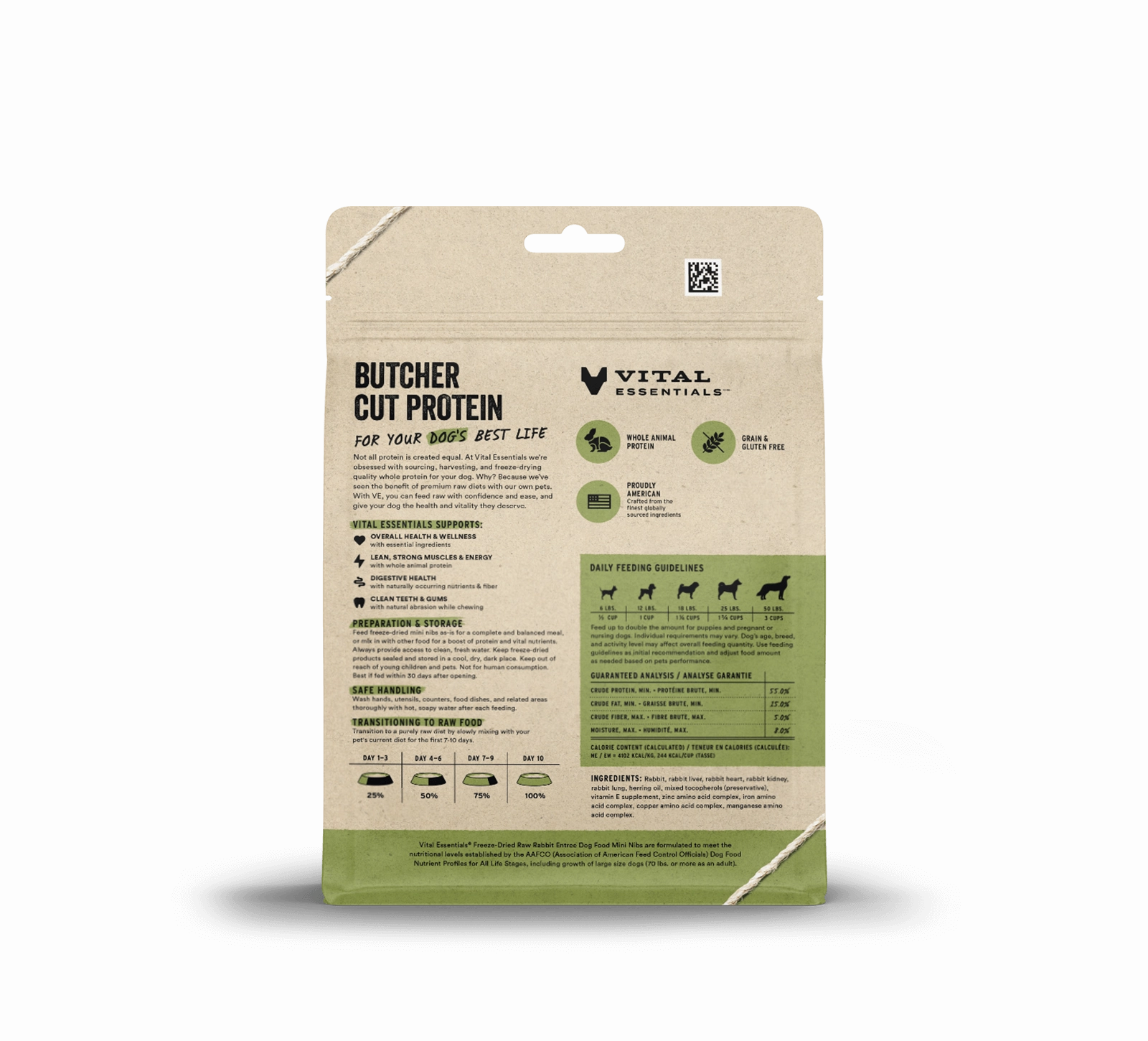 Vital Essentials Rabbit Entree Mini Nibs Freeze-Dried Raw Dog Food