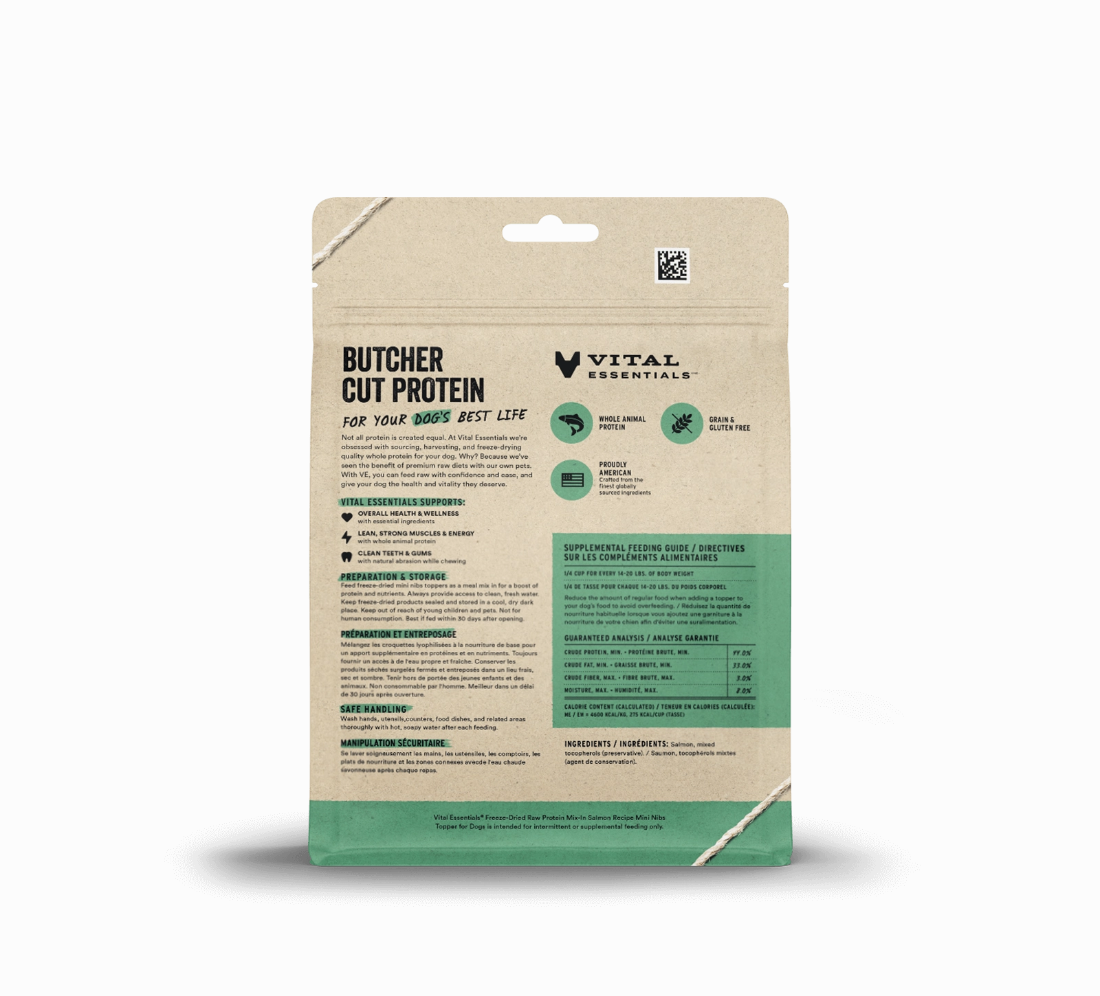 Vital Essentials Salmon Recipe Freeze-Dried Raw Protein Mix-In Mini Nibs Topper For Dogs