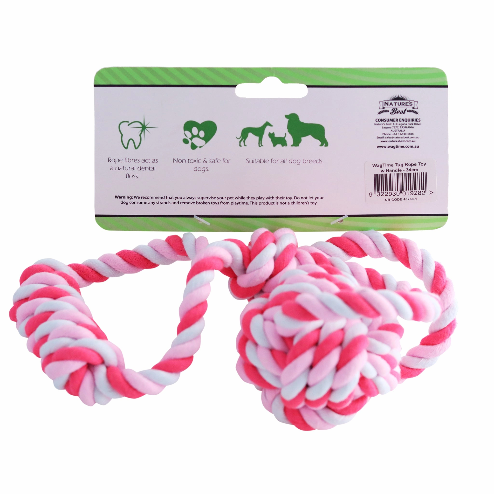 WagTime - Tug Rope Toy with Handle (34cm)