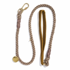 Washable Velvet Dog Leash Brown