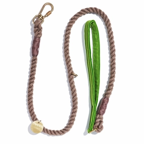 Washable Velvet Dog Leash Lime