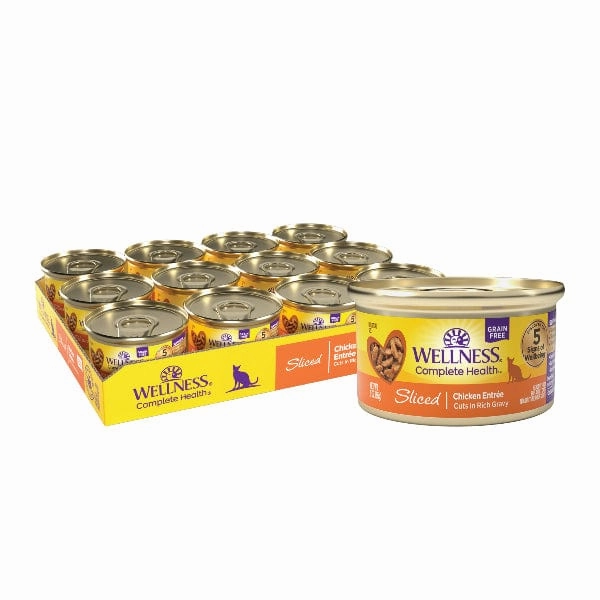 Wellness Complete Health Sliced Chicken Entree in Gravy Canned Cat Food, 3oz