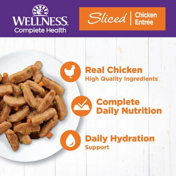 Wellness Complete Health Sliced Chicken Entree in Gravy Canned Cat Food, 3oz