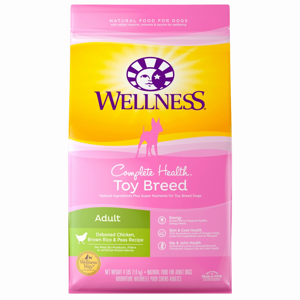Wellness Toy Breed Complete Health Adult Deboned Chicken, Brown Rice & Peas Recipe Dry Dog Food