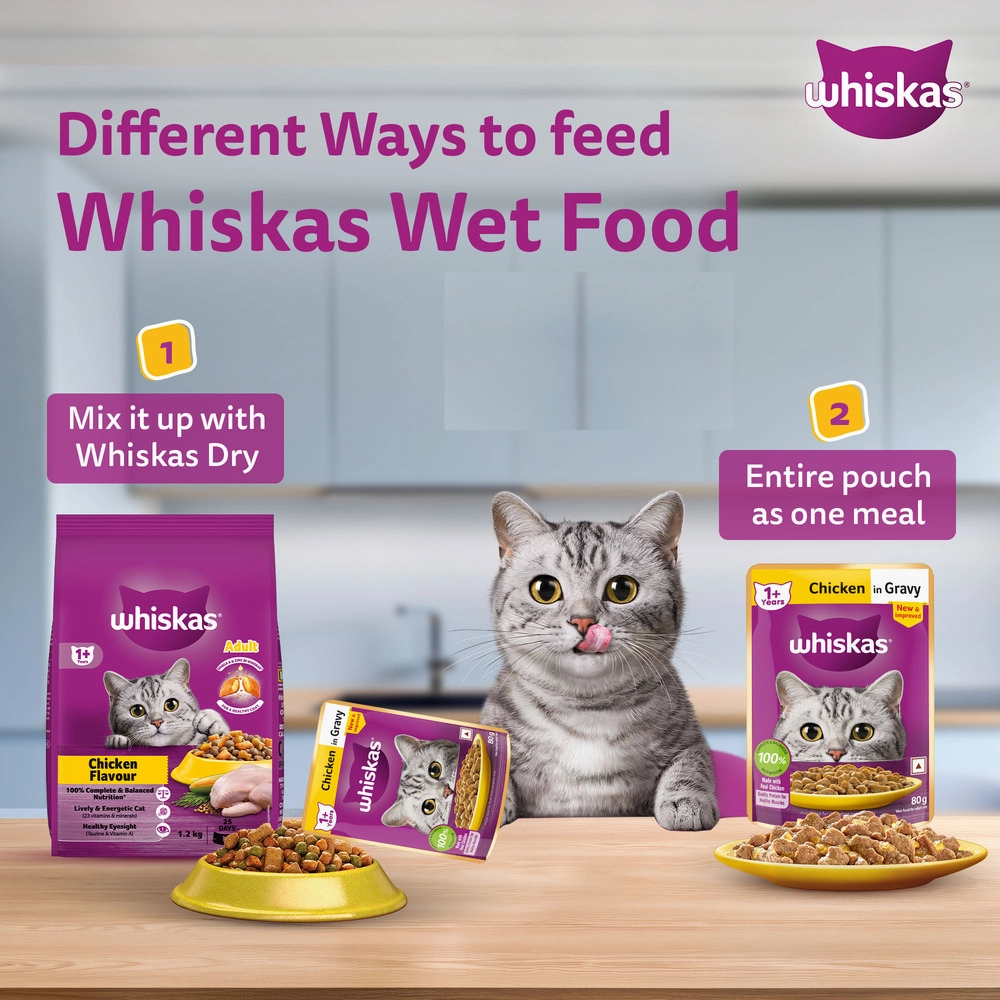 Whiskas Chicken Gravy Adult Cat Wet Food