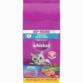 Whiskas Seafood Selections Adult Dry Cat Food, 2kg