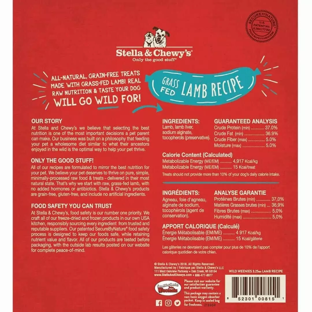 Wild Weenies Grass Fed Lamb Dog Treats