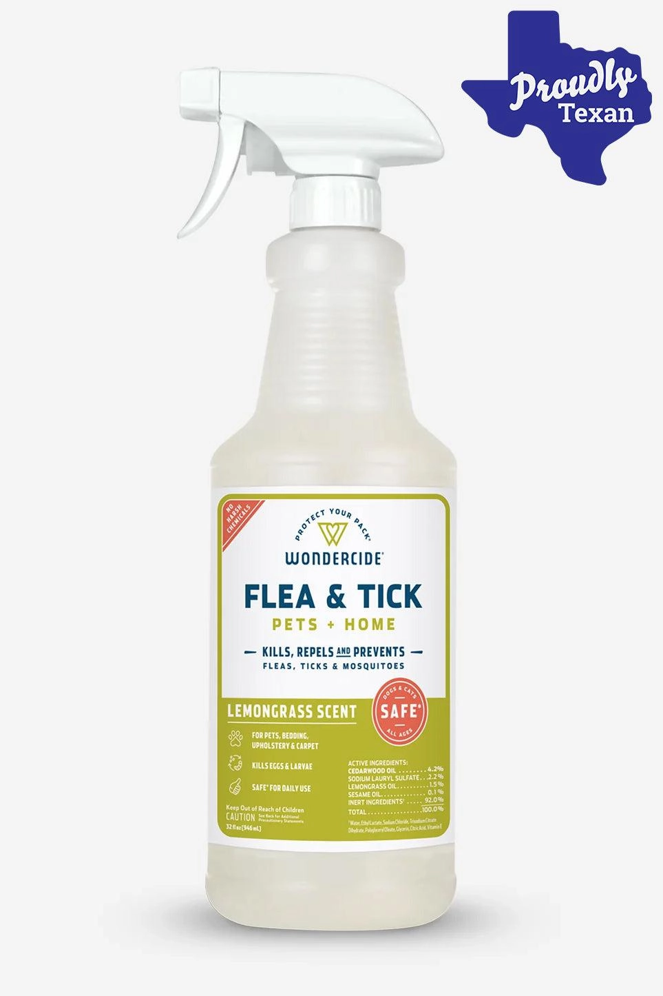 Wondercide Lemongrass Flea and Tick Spray for Pets   Home