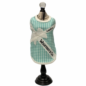 Wooffany Houndstooth White Ribbon Dog Tank