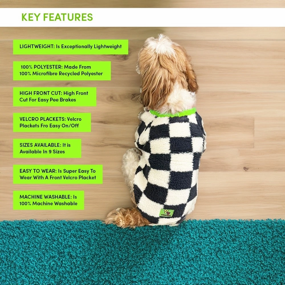 Woofiezz Soft & Cosy Checked Winter Sweater for Dogs and Cats (Green)