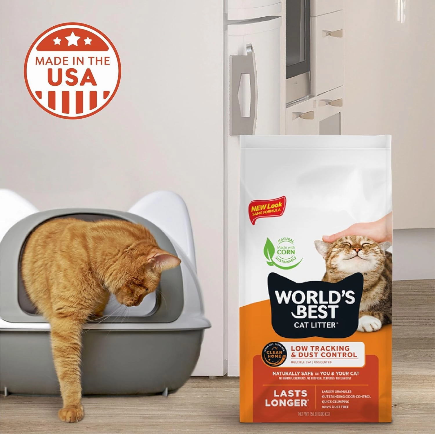 WORLD'S BEST Low Tracking & Dust Control Clumping Cat Litter, 28lb