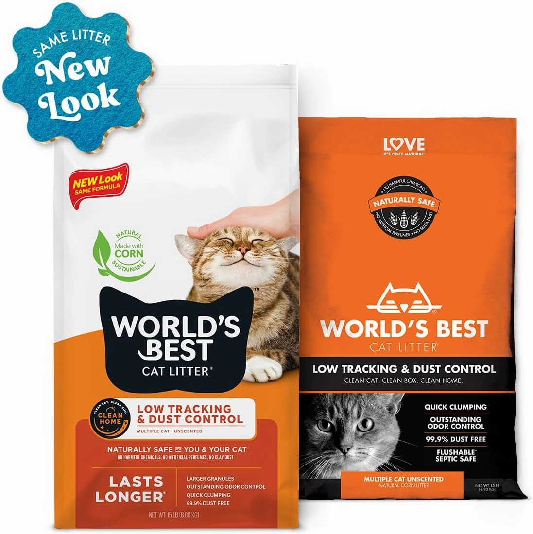 WORLD'S BEST Low Tracking & Dust Control Clumping Cat Litter, 28lb