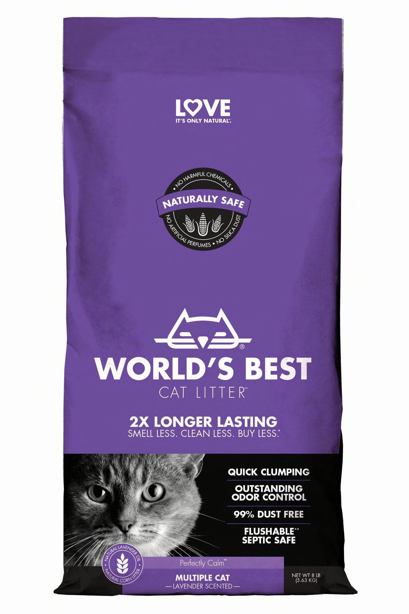 World's Best Multi-Cat Lavender Scented Cat Litter, 15 lb