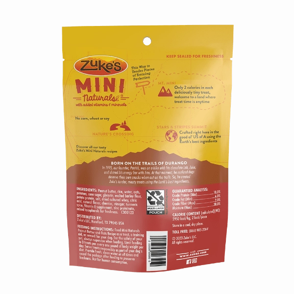 Zuke's Mini Naturals Peanut Butter & Oats Recipe Dog Treats